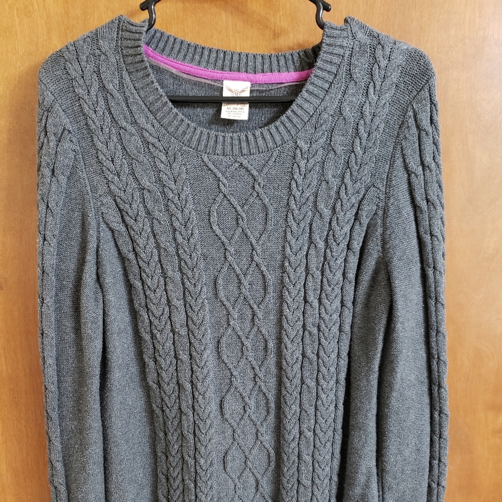 Gray knit sweater
